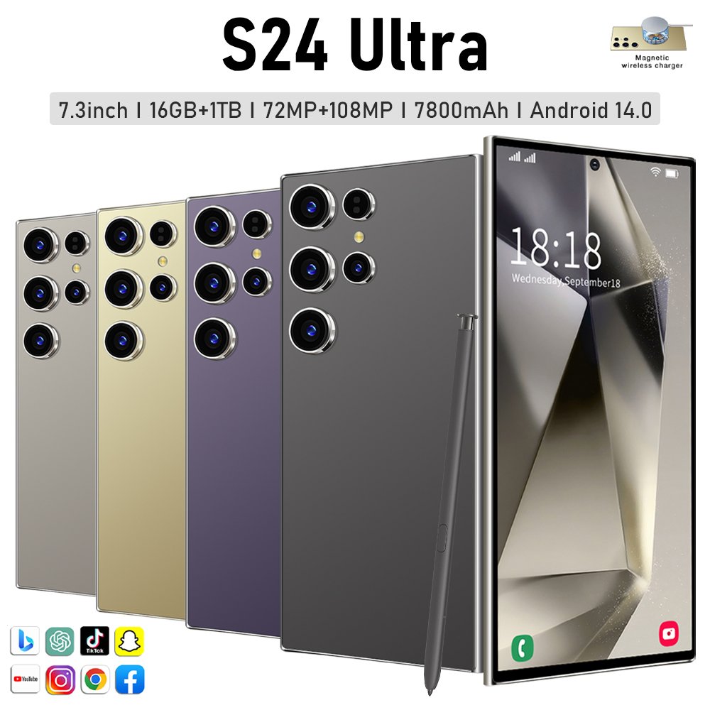 Cellphone Original S24 Ultra 16GB+512GB Smartphone 7inch Unlocked dual card 5G Phones Android 13.0 Mobile phones